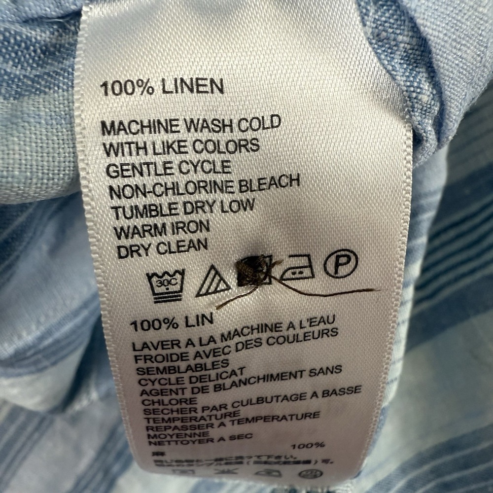 Tommy Bahama Linen Short Sleeve Shirt Men's XL Blue Striped - Picture 5 of 7